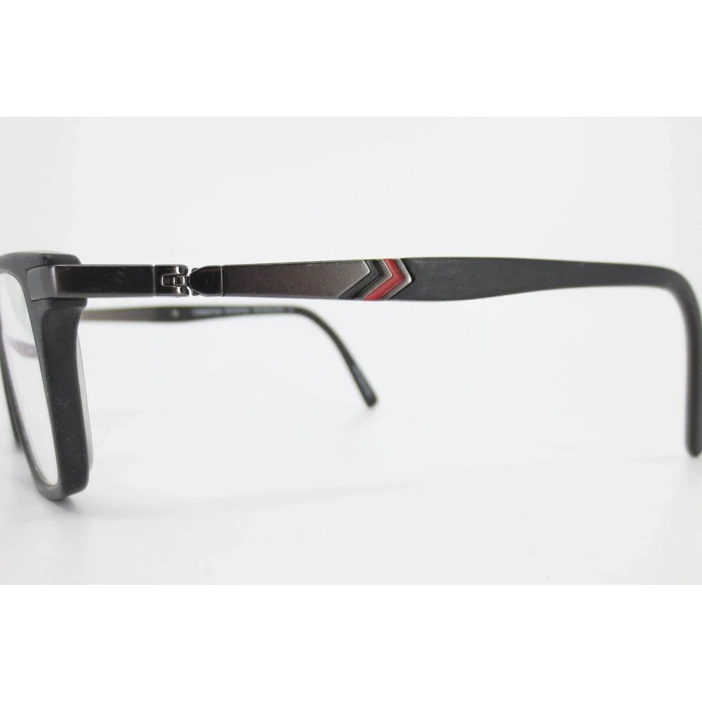 Turboflex TF466 Matte Black Rectangular Eyeglasses Frames 51-16-140 Gunmetal Red